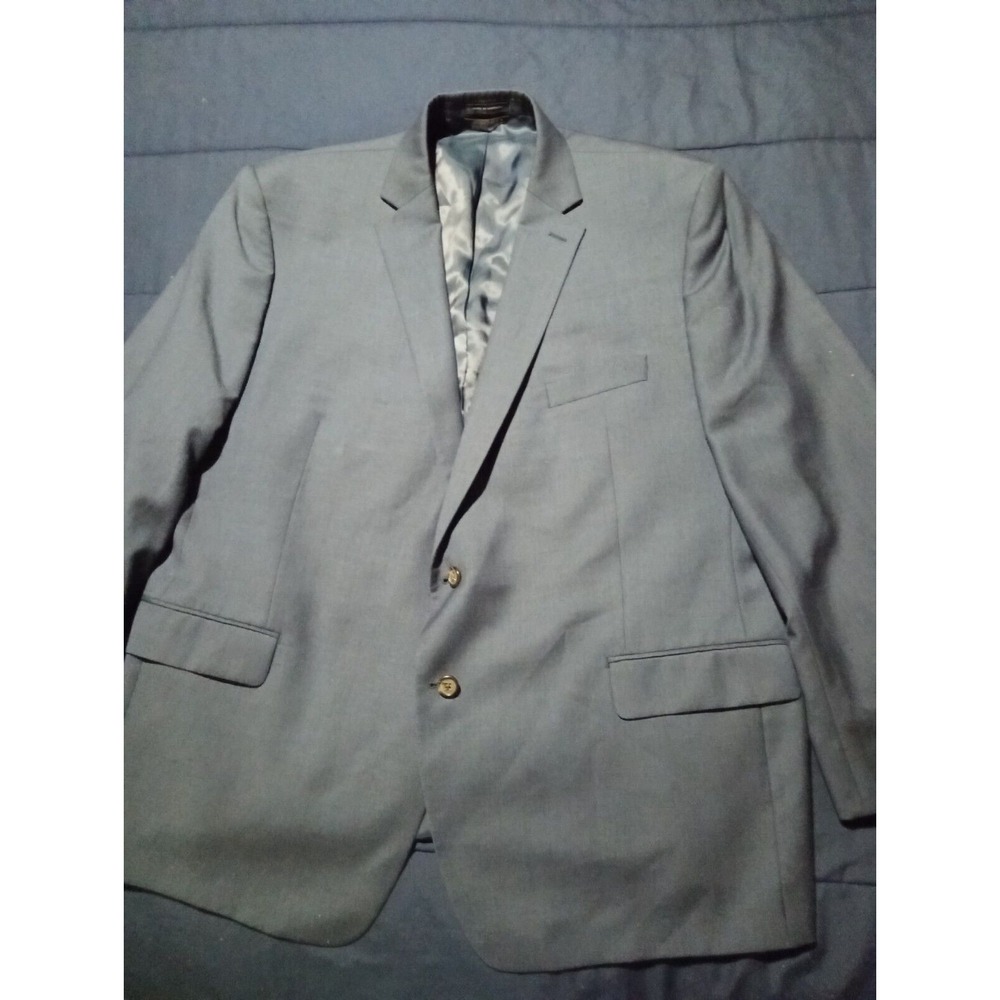 Ralph‎ Lauren Blazer Mens 50R Wool Dark Blue Windowpane Suit Jacket Sport Coat